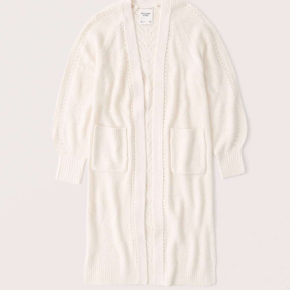 SOLD A&F Pointelle Duster Cardigan